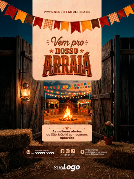 POST FEED FESTA JUNINA SÃO JOÃO SOCIAL MEDIA TEMPLATE PSD EDITÁVEL 1