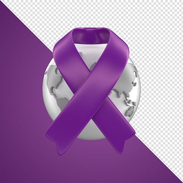 ELEMENTO 3D FEVEREIRO ROXO LAÇO PNG