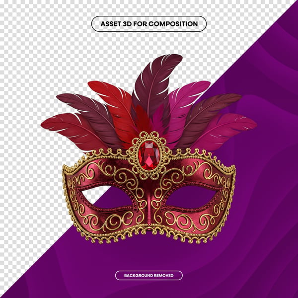 MÁSCARA DE CARNAVAL FESTA BRASIL PNG COMPOSIÇÃO 86 EDITADO