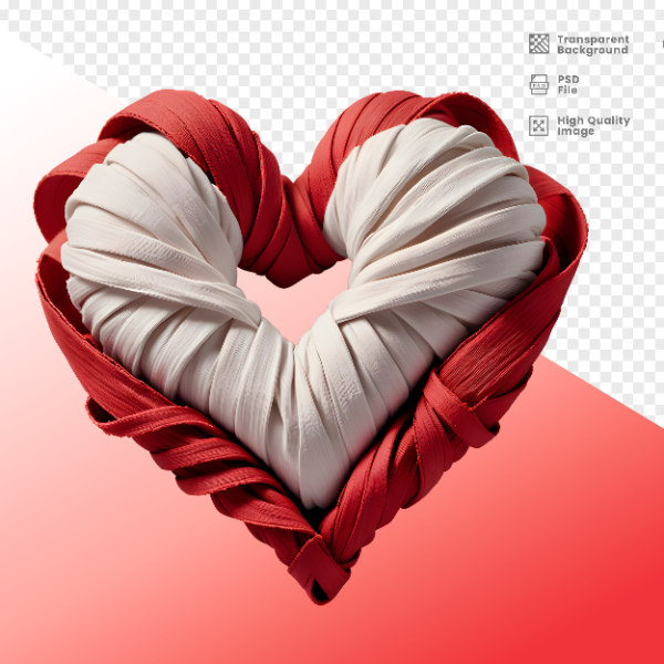 CORAÇÃO DE FITA -  ELEMENTO 3D CORAÇÃO  PARA COMPOSIÇÃO