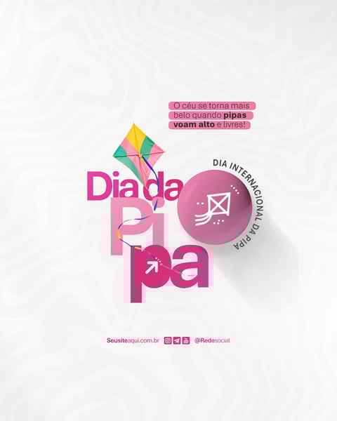 DIA INTERNACIONAL DA PIPA 14 DE JANEIRO DIA DA PIPA SOCIAL MEDIA PSD EDITÁVEL