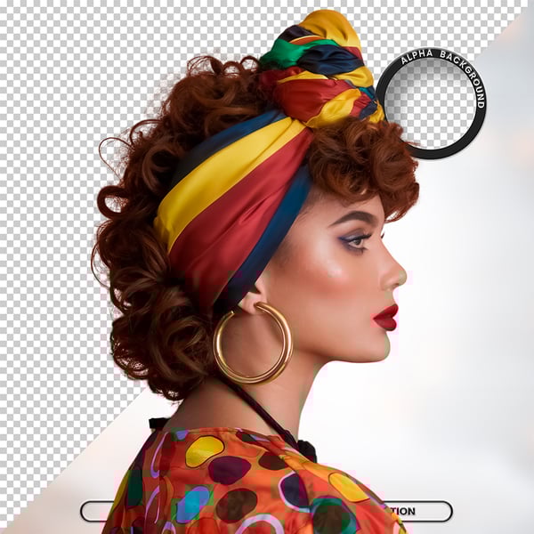 MULHER NEGRA AFRO ELEMENTO PSD PNG 60