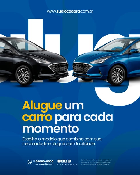 LOCADORA DE VEÍCULOS SOCIAL MEDIA PSD EDITÁVEL 4