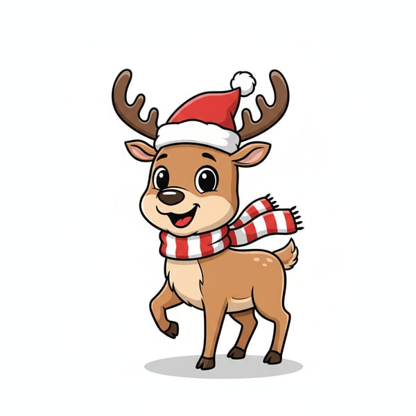 RENA DE NATAL FELIZ ILUSTRAÇÃO PARA COMPOSIÇÃO