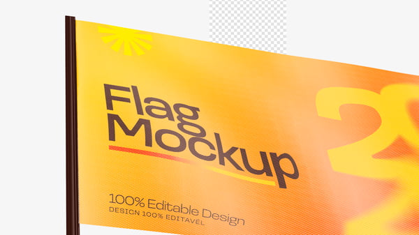 MOCKUP BANDEIRA 3D REALISTA FLAG POLÍTICA ADESIVO PSD EDITÁVEL 16