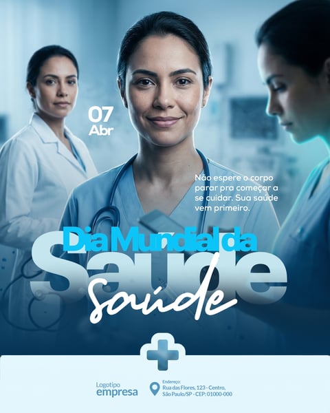 Dia Mundial da Saúde 7 de Abril PSD Editável