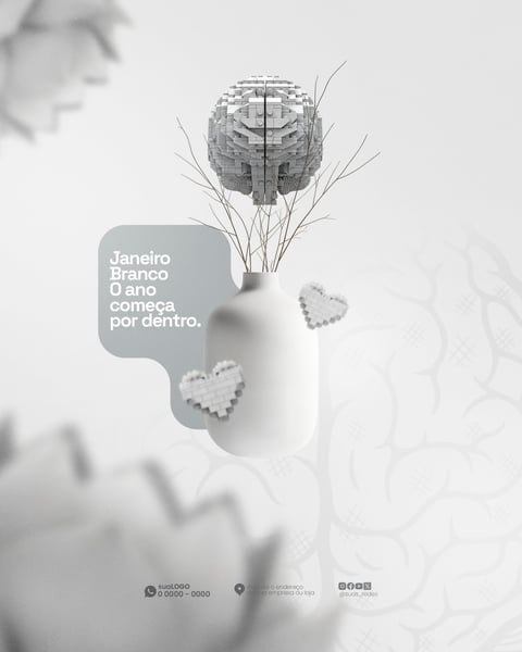 FLYER JANEIRO BRANCO ANO COMEA POR DENTRO DESIGN MINIMALISTA CINZA