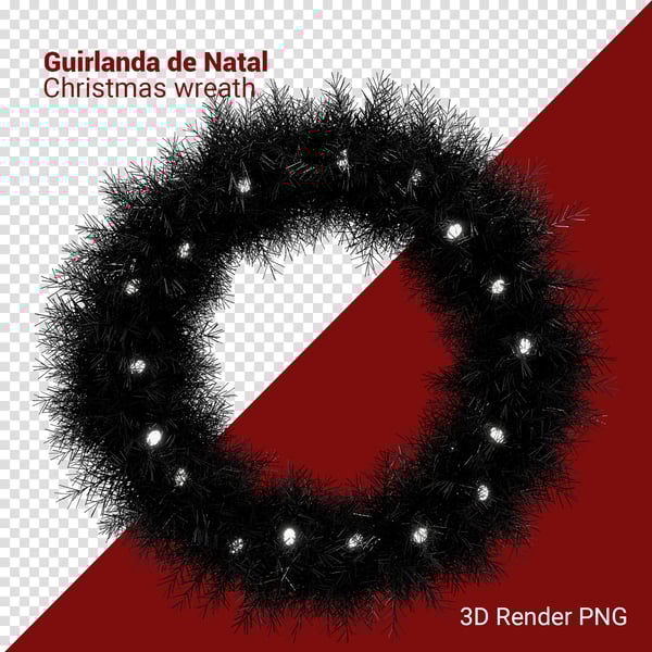 XZC GUIRLANDA DE NATAL 3D RENDER PNG PARA COMPOSIÇÃO (17)