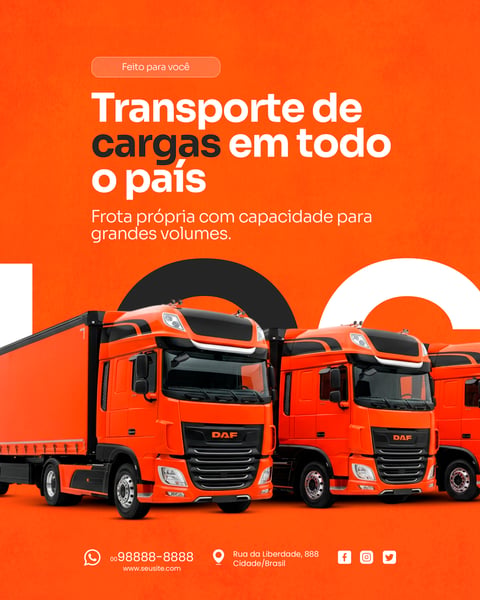 SOCIAL MEDIA TRANSPORTADORA E SERVIÇO DE ENTREGA PSD EDITÁVEL 6