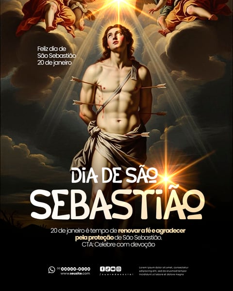 DIA DE SÃO SEBASTIÃO 20 DE JANEIRO SOCIAL MEDIA PSD EDITÁVEL 2