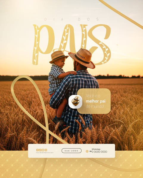 FELIZ DIA DOS PAIS 10 DE AGOSTO SOCIAL MEDIA FEED PSD EDITÁVEL 9
