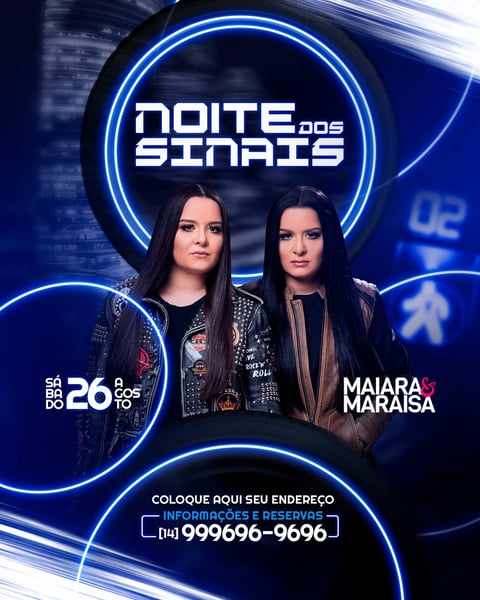 FLYER NOITE DOS SINAIS - MAIARA E MARAISA