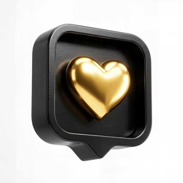 ELEMENTO 3D ÍCONE COM CORAÇÃO DOURADO 13