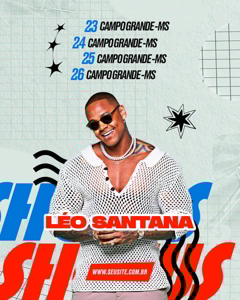 FLYER EVENTO SHOW AGENDA LEO SANTANA PSD FEED 73
