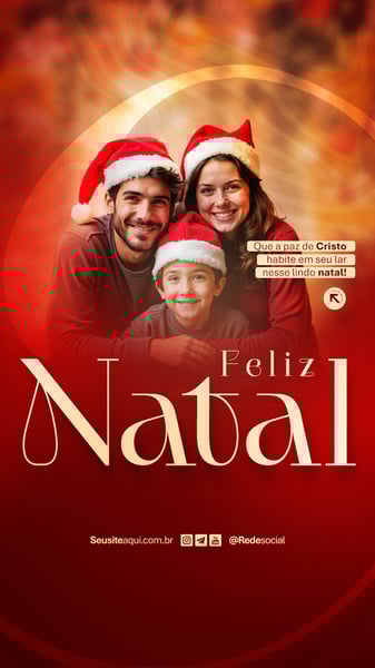 FELIZ NATAL 25 DE DEZEMBRO BOAS FESTAS SOCIAL MEDIA PSD EDITÁVEL