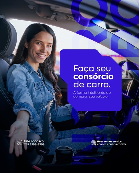 CONCESSIONÁRIA CONSÓRCIO DE CARRO SOCIAL MEDIA FEED PSD EDITÁVEL