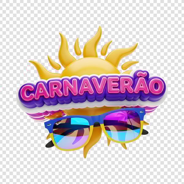 SELO 3D CARNAVAL COM SOL 3D E RAYBAN CARNAVERAO 05