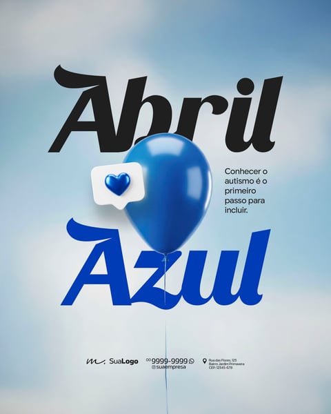CAMPANHA DE CONSCIENTIZAÇÃO ABRIL AZUL SOCIAL MEDIA PSD EDITÁVEL 6
