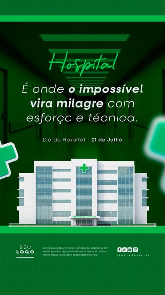 DIA DO HOSPITAL 01 DE JULHO SOCIAL MEDIA DATA COMEMORATIVA STORY
