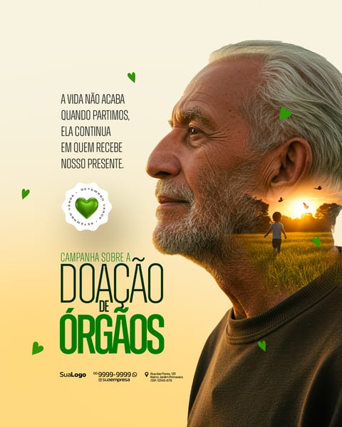 CAMPANHA SOBRE A DOAÇÃO DE ÓRGÃO SETEMBRO VERDE SOCIAL MEDIA PSD EDITÁVEL 5