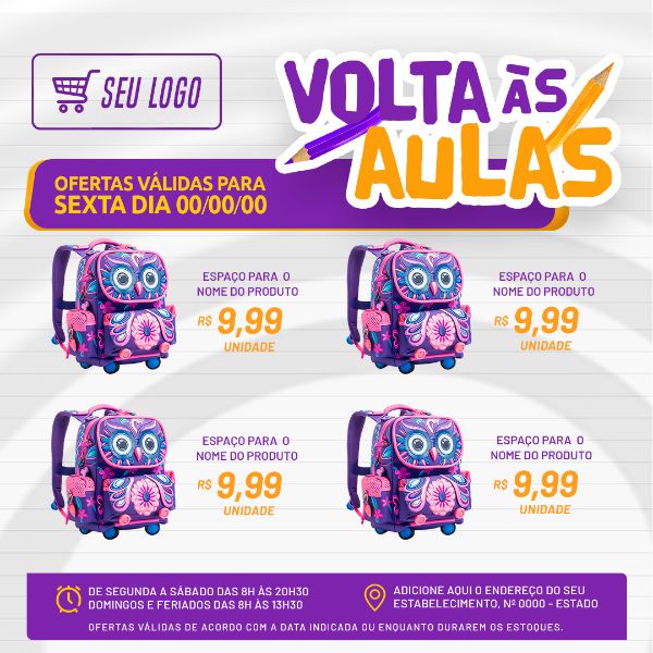 FOLHETO VOLTA AS AULAS: MATRÍCULAS ABERTAS 4 PRODUTOS