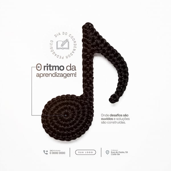 O RITMO DA APRENDIZAGEM DIA DO COORDENADOR PEDAGÓGICO SOCIAL MEDIA PSD EDITÁVEL