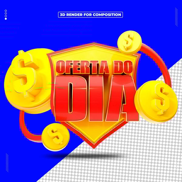 SELO 3D OFERTA DO DIA PARA COMPOSIÇÃO
