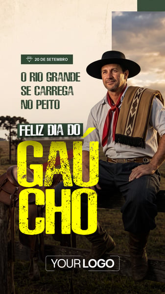 STORY DIA DO GAÚCHO REVOLUÇÃO FARROUPILHA 20 DE SETEMBRO SOCIAL MEDIA PSD EDITÁVEL 16