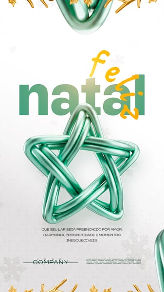FELIZ NATAL ESTRELA VERDE SOCIAL MEDIA FLYER PSD EDITÁVEL STORY