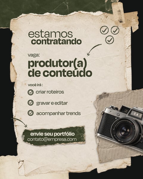 VAGA DE EMPREGO SOCIAL MEDIA PSD EDITÁVEL FRAME 1 2
