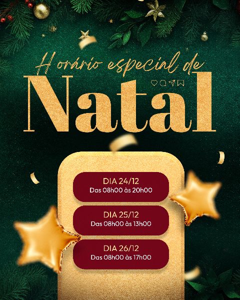 SOCIAL MEDIA - HORÁRIO ESPECIAL DE NATAL - FEED