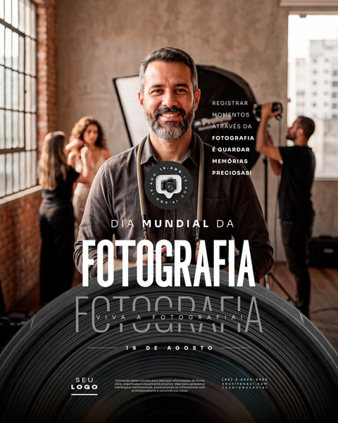 DIA MUNDIAL DA FOTOGRAFIA 19 DE AGOSTO SOCIAL MEDIA PSD EDITÁVEL