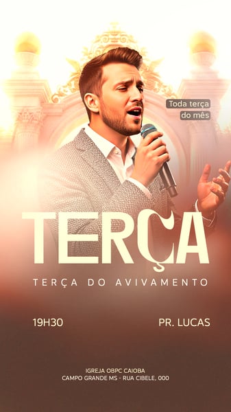 FLYER IGREJA GOSPEL TERÇA DO AVIVAMENTO PSD STORY 1