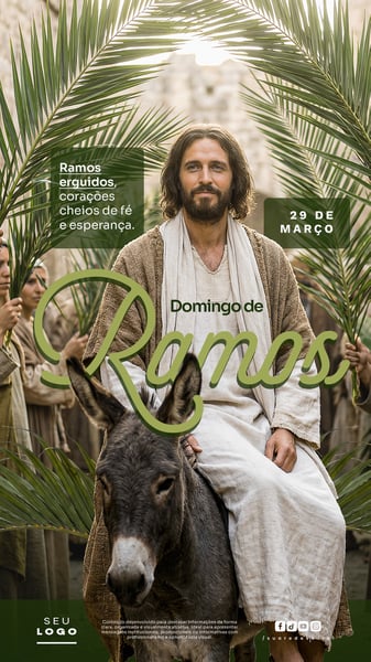 DOMINGO DE RAMOS ABERTURA DA SEMANA SANTA 29 DE MARÇO STORY SOCIAL MEDIA PSD EDITÁVEL 3