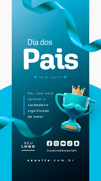 DIA DOS PAIS AGOSTO SOCIAL MEDIA POST EDITÁVEL STORY
