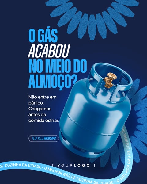 BANNER PARA REDES SOCIAIS ENTREGA DE GÁS DE COZINHA PSD EDITÁVEL