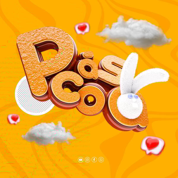 SELO 3D PÁSCOA PARA REDES SOCIAIS