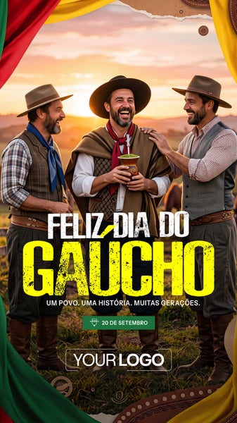 STORY DIA DO GAÚCHO REVOLUÇÃO FARROUPILHA 20 DE SETEMBRO SOCIAL MEDIA PSD EDITÁVEL 15
