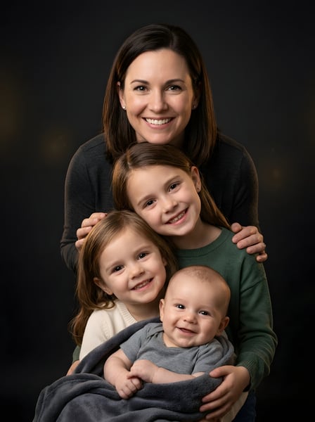 Mãe junto com as suas filhas 2
