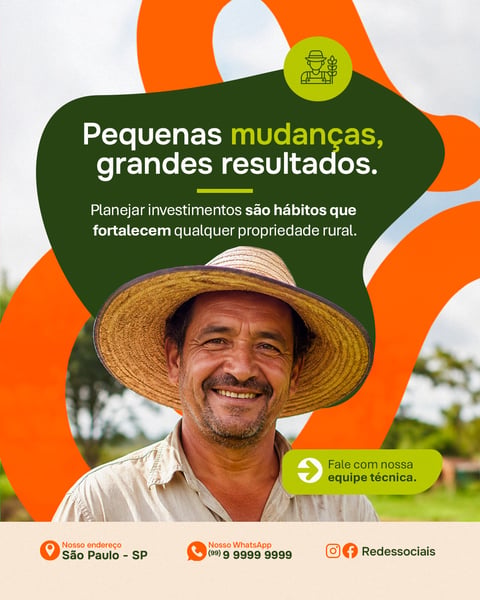 AGROPECUÁRIA PEQUENAS MUDANÇAS SOCIAL MEDIA PSD EDITÁVEL