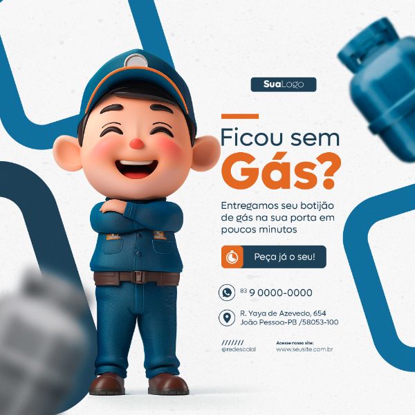 GÁS ENTREGA GRÁTIS SOCIAL MEDIA POST FEED