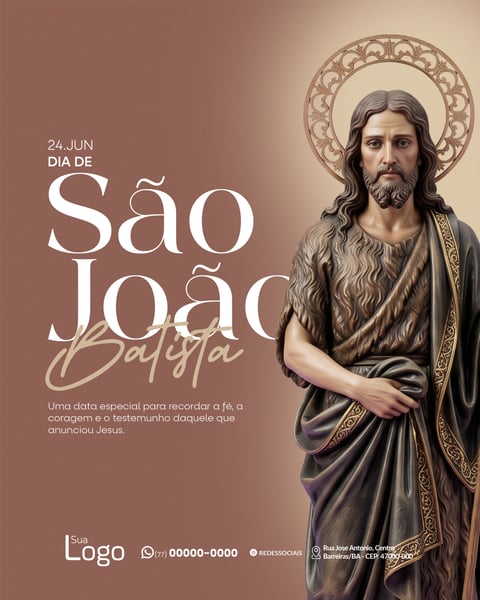DIA DE SÃO JOÃO BATISTA 24 DE JUNHO SOCIAL MEDIA PSD EDITÁVEL 3
