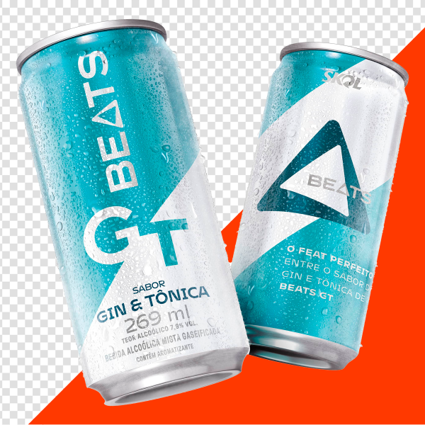LATAS SKOL BEATS MIN SABOR GIN E TÔNICA PNG TRANSPARENTE SEM FUNDO
