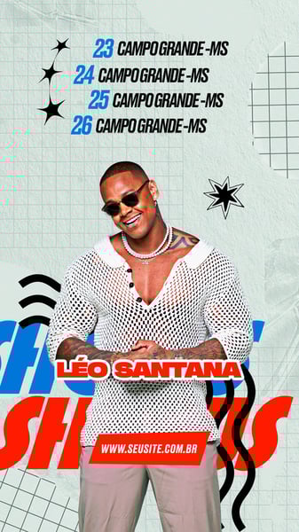 FLYER EVENTO SHOW AGENDA LEO SANTANA PSD STORY 73
