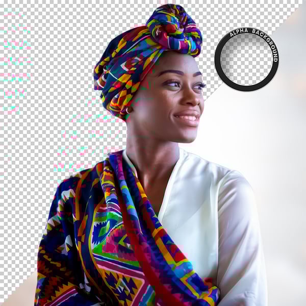 MULHER NEGRA AFRO ELEMENTO PSD PNG