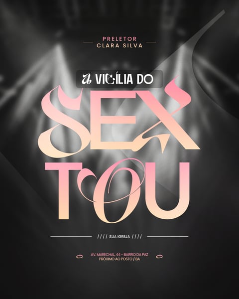 FLYER GOSPEL CULTO DOMINGO DE LOUVOR E ADORAÇÃO IGREJA SOCIAL MEDIA PSD EDITÁVEL