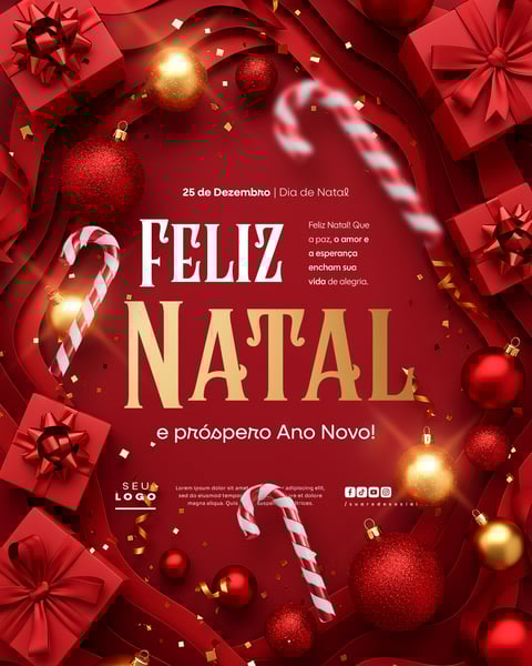 FELIZ NATAL E PRÓSPERO ANO NOVO SOCIAL MEDIA PSD EDITÁVEL 2