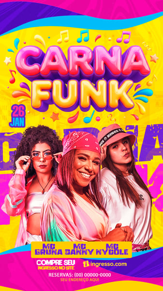 FLYER PARA EVENTOS CARNAFUNK STORYS