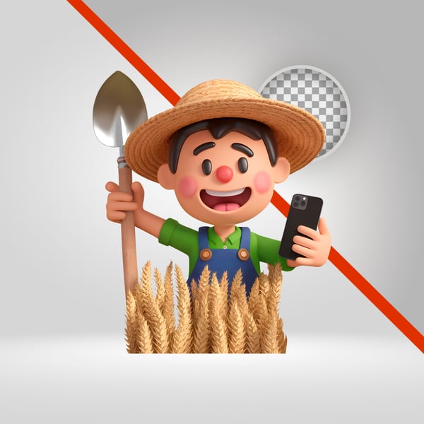 PERSONAGEM 3D FAZENDEIRO AGRICULTOR TRABALHADOR RURAL 04