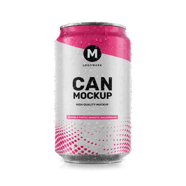 EMBALAGEM DE REFRIGERANTE PSD EDITÁVEL MOCKUP